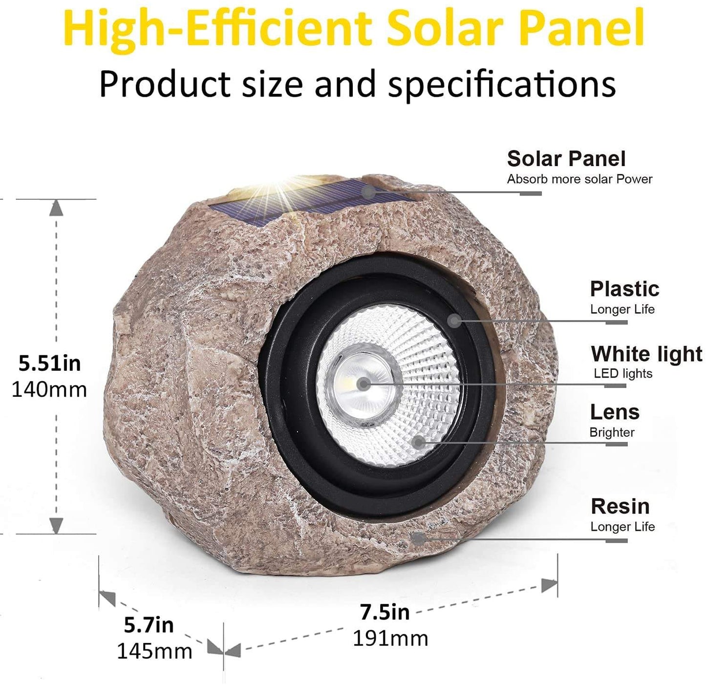 SOLAR POWER GARDEN ROCK LIGHTS